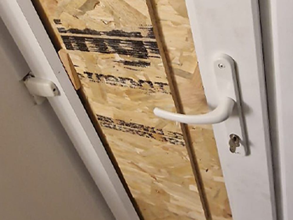 Boarding up a forced door to make a property secure