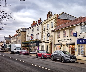 Independent shops and Georgian frontages along Bawtry High Street, the heart of this historic South Yorkshire market town