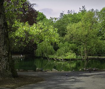 The lake at Pearson Park in Hull, the city's first public park, opened in 1861 and restored to its Victorian character