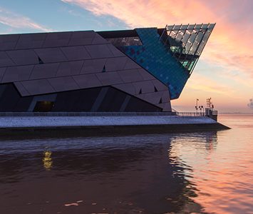 The Deep, Hull's dramatic aquarium building jutting out over the Humber where the River Hull meets the estuary