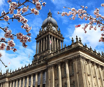 Leeds Town Hall, the Victorian civic landmark with its distinctive clock tower in the city centre