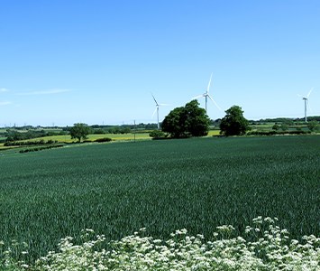 Rolling fields in the countryside around Rotherham