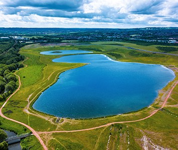 The lake at Waverley, part of the new development on the regenerated former Orgreave site near Rotherham