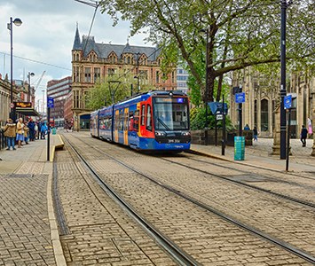 A Sheffield Supertram stop, part of the city's tram network