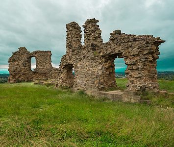 The ruins of Sandal Castle at Sandal Magna, the medieval stronghold above the Calder linked to the 1460 Battle of Wakefield